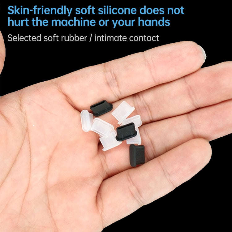 20 PCS Silicone Anti-Dust Plugs for USB-C / Type-C Port(Black)