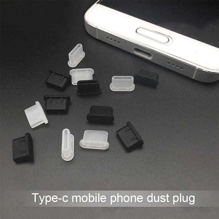 20 PCS Silicone Anti-Dust Plugs for USB-C / Type-C Port(Black)