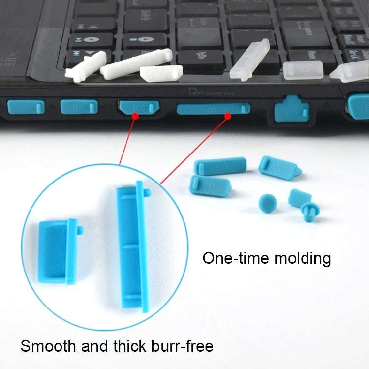13 in 1 Universal Silicone Anti-Dust Plugs for Laptop(Purple)