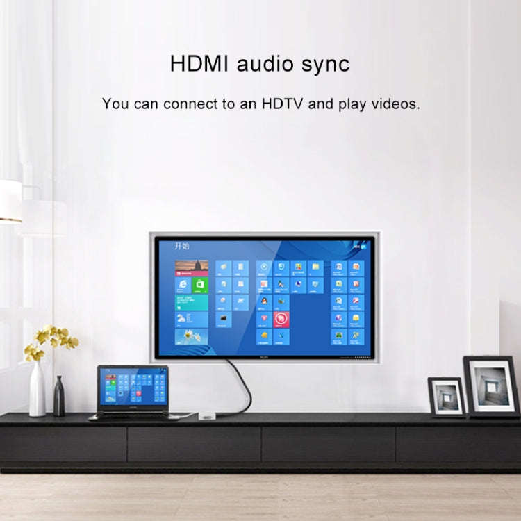 3 in 1 Mini DP Male to HDMI + VGA + DVI Female Square Adapter, Cable Length: 18cm (White)