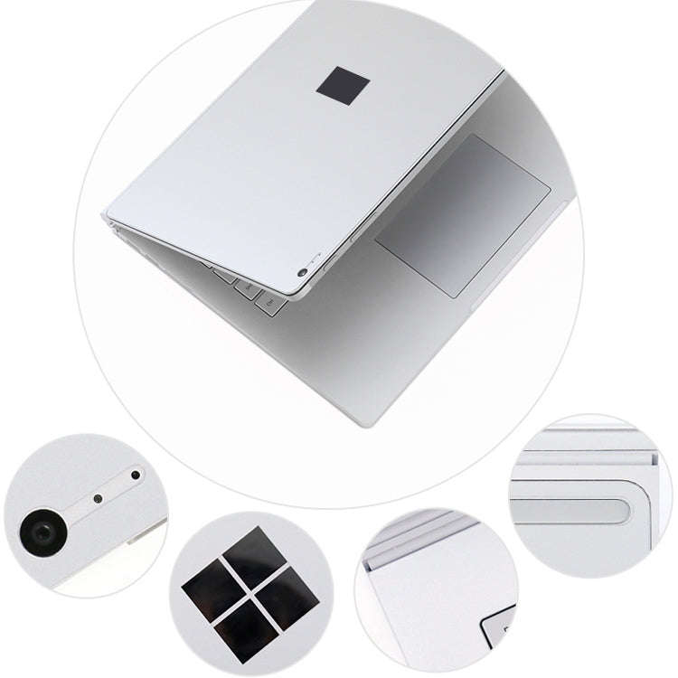 4 in 1 Notebook Shell Protective Film Sticker Set for Microsoft Surface Book 2 15 inch(Silver)