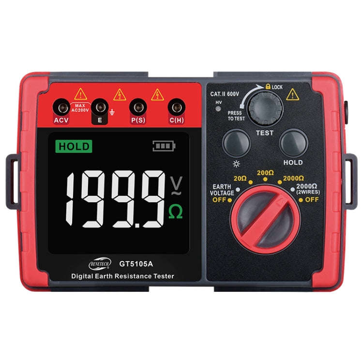 BENETECH GT5105A Professional LCD Digital Resistance Tester Meter Megger Earth Ground Resistance ...