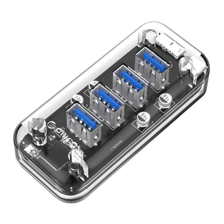 ORICO F4U 4 x USB 3.0 Ports 5Gbps Fast Transmission Desktop HUB with Blue LED Indicator Light(Tra...
