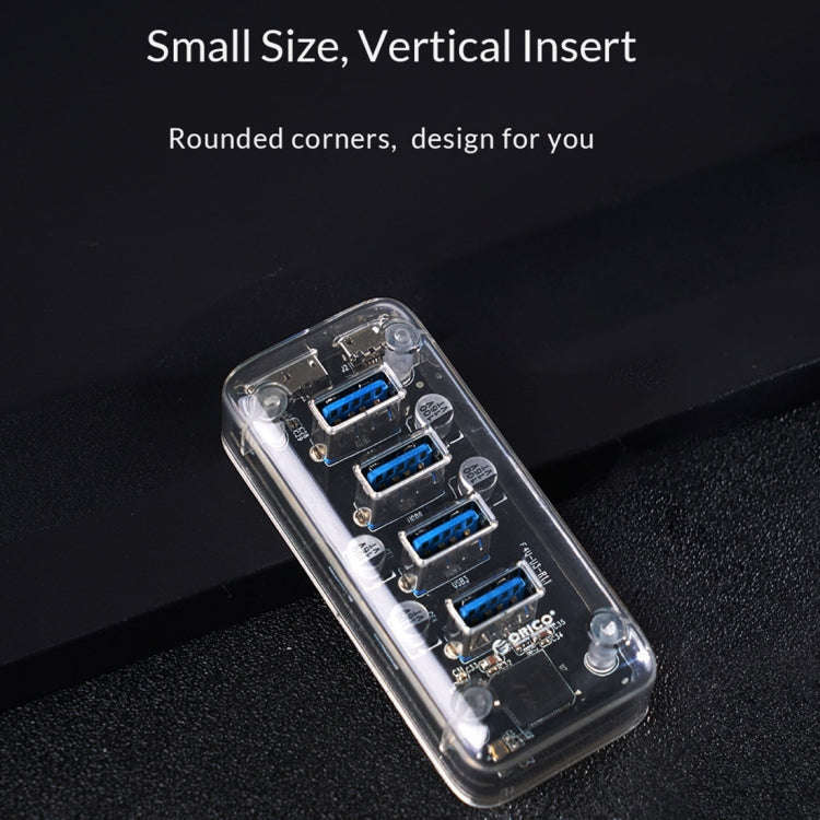 ORICO F4U 4 x USB 3.0 Ports 5Gbps Fast Transmission Desktop HUB with Blue LED Indicator Light(Tra...