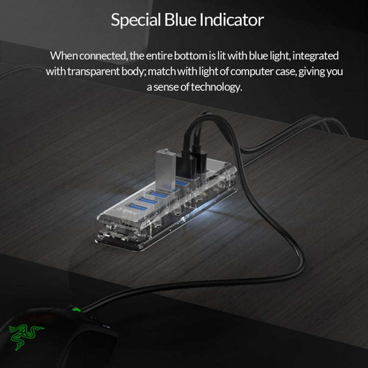 ORICO F7U 7 x USB 3.0 Ports 5Gbps Fast Transmission Desktop HUB with Blue LED Indicator Light (Tr...
