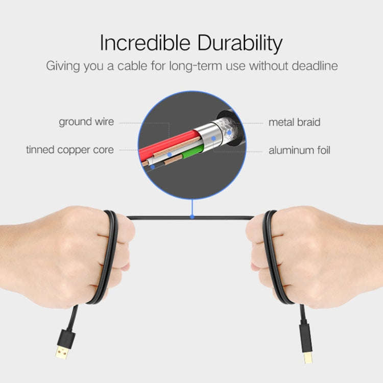 UGREEN USB 2.0 Gold-plated Printer Cable Data Cable, For Canon, Epson, HP, Cable Length: 1.5m