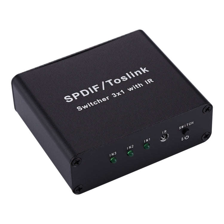 NK-3X1 Full HD SPDIF / Toslink Digital Optical Audio 3 x 1 Switcher Extender with IR Remote Contr...