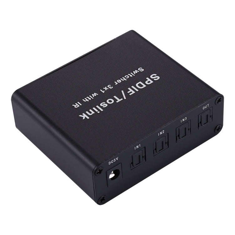 NK-3X1 Full HD SPDIF / Toslink Digital Optical Audio 3 x 1 Switcher Extender with IR Remote Contr...
