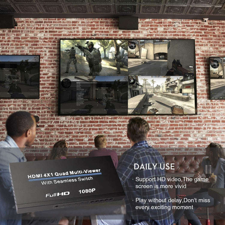 NEWKENG NK-C941 Full HD 1080P HDMI 4x1 Quad Multi-Viewer with Seamless Switch & Remote Control, A...