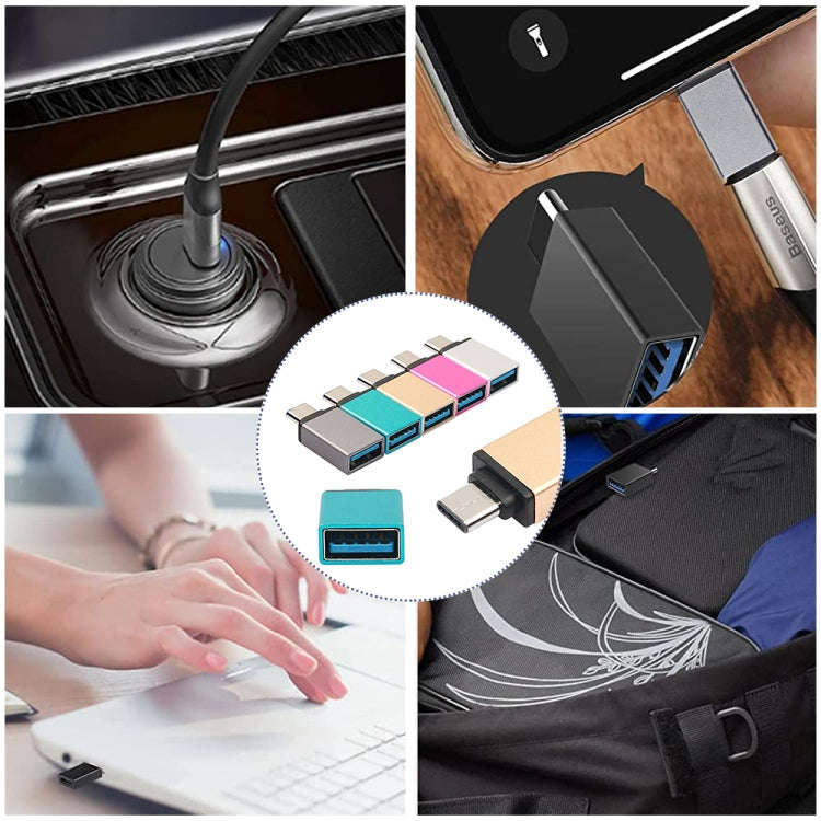 Aluminum Alloy USB-C / Type-C 3.1 Male to USB 3.0 Female Data / Charger Adapter(Silver)