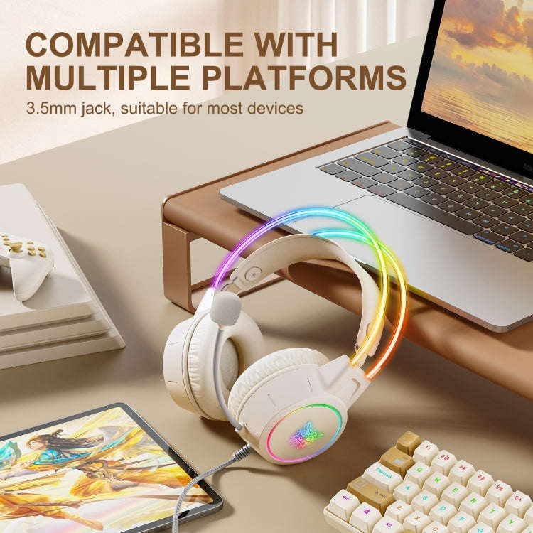 ONIKUMA X15 Pro Symphony Wired Gaming Headphone with Microphone(Beige)