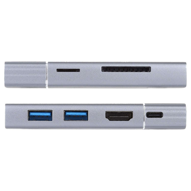 7 In 1 Dual USB 3.0 + TF/SD + HDMI/VGA + 3.5mm Jack + Type-C / USB-C Multi-function USB-C Dock St...