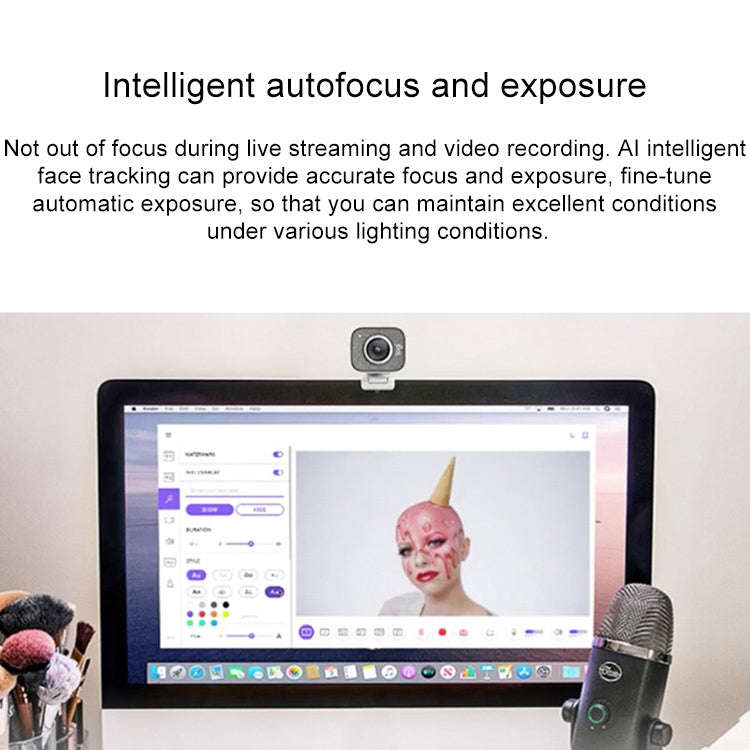 Logitech StreamCam Full HD 1080P / 60fps Auto Focus USB-C / Type-C Port Live Broadcast Gaming Web...