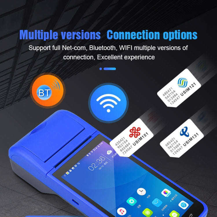 POS-6000 4G Version 2GB+32GB 58mm PDA Handheld 5.5 inch Barcode Two-dimensional Code Android Smar...