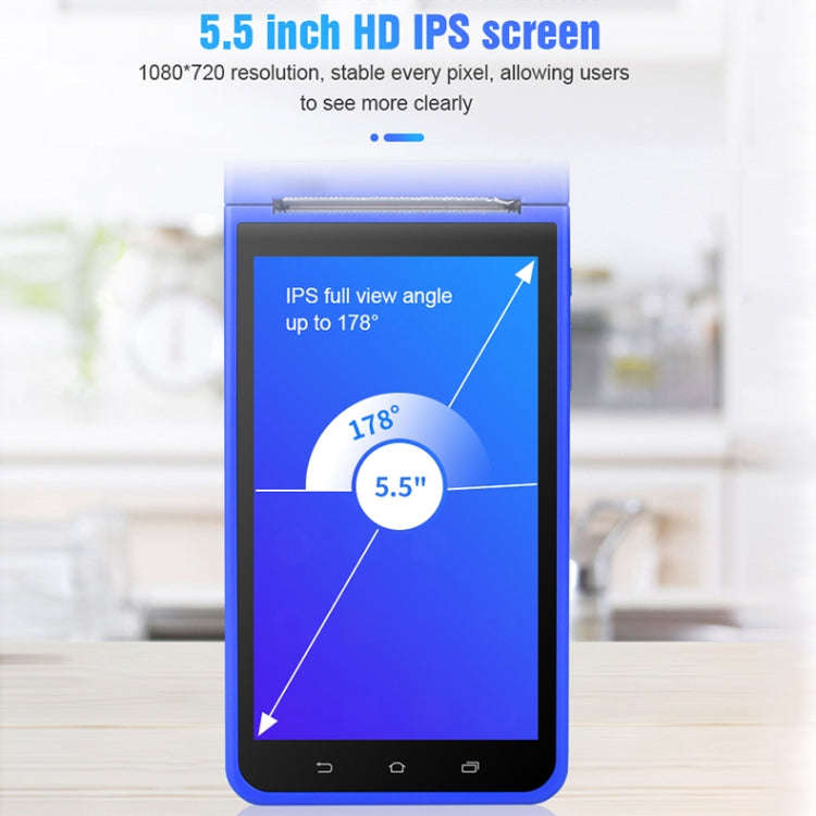 POS-6000 4G Version 2GB+32GB 58mm PDA Handheld 5.5 inch Barcode Two-dimensional Code Android Smar...