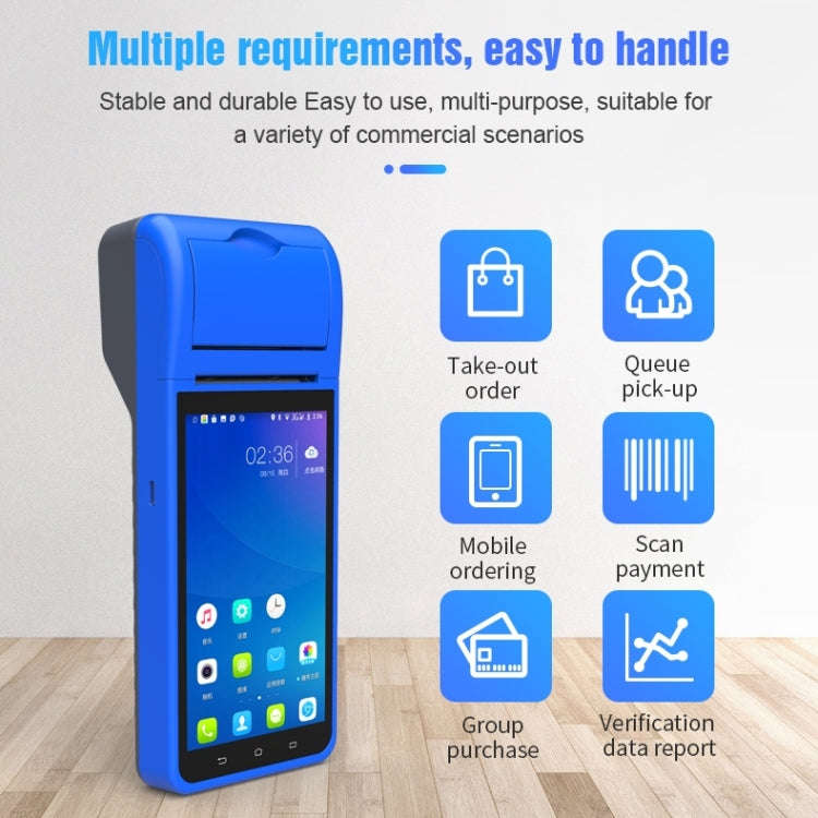 POS-6000 4G Version 1GB+8GB 58mm PDA Handheld 5.5 inch QR Code Android Smart POS Teminal Scanner ...