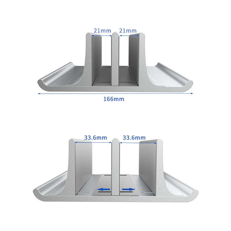 Universal Portable Aluminum Alloy Double Slot Width Adjustable Laptop Vertical Storage Stand Base...
