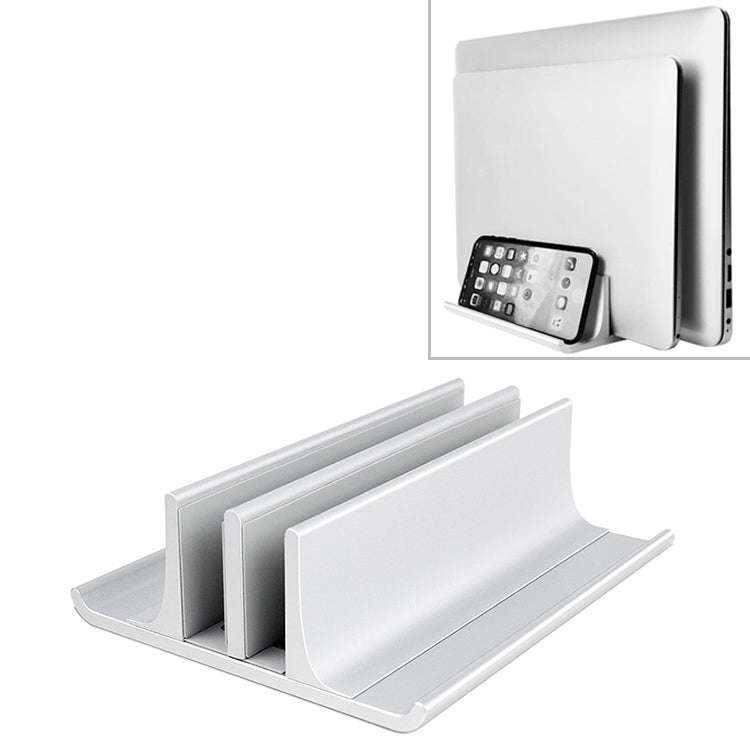 Universal Portable Aluminum Alloy Double Slot Width Adjustable Laptop Vertical Storage Stand Base...
