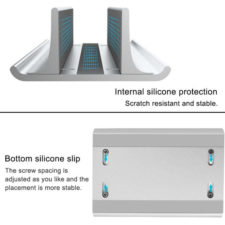 Universal Portable Aluminum Alloy Single Slot Width Adjustable Laptop Vertical Radiating Storage ...