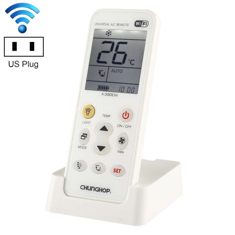 CHUNGHOP K-390EW WiFi Smart Universal Air Conditioner A/C Remote Control with Backlight & LED Lig...