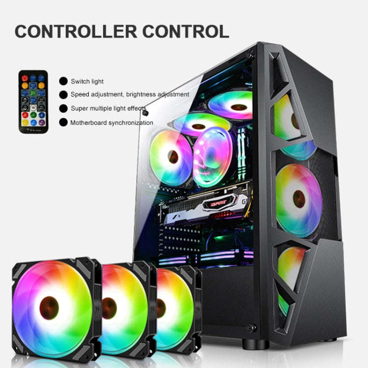 COOLMOON 12 Single Color RGB Light Remote Control Radiator Computer Case Cooler (Black)