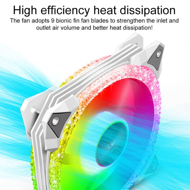 COOLMOON AS2 PWM Controlled Cooling Fan 12CM Dual-aperture Computer Water Cooling ARGB Chassis Fa...
