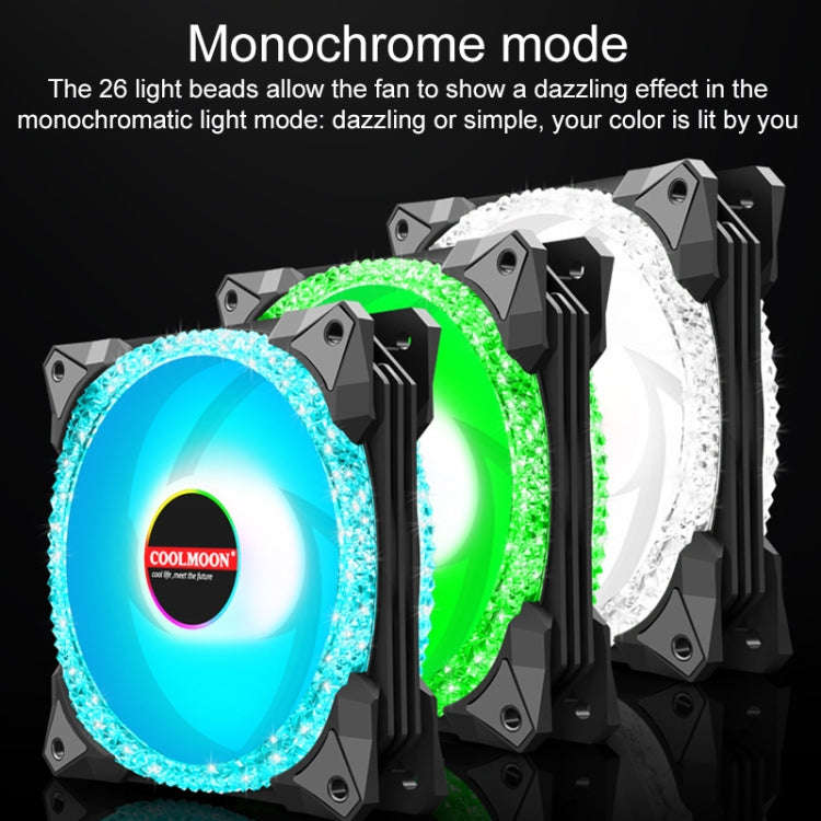 COOLMOON AS2 PWM Controlled Cooling Fan 12CM Dual-aperture Computer Water Cooling ARGB Chassis Fa...