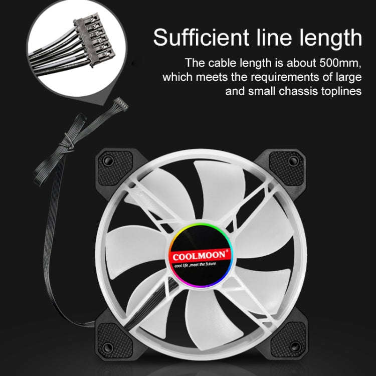 COOLMOON CM-JD1 Jade Ring RGB Case Cooler (Black)
