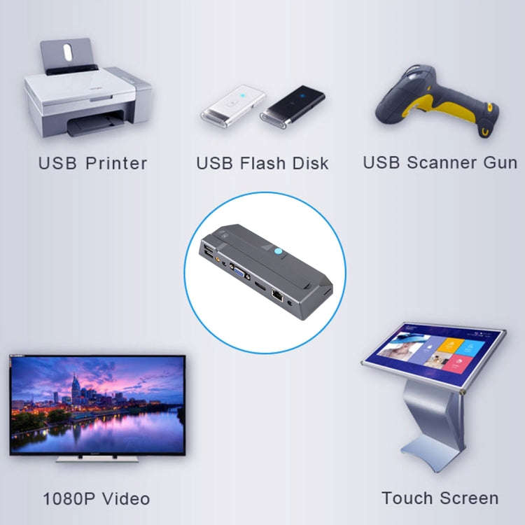 Zero Client R1W Mini PC, CORTEX QUAD A9 Quad Core up to 1.6GHz, RAM: 1GB, ROM: 8GB, Support WiFi,...