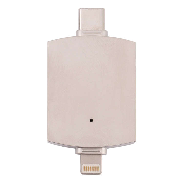 4 In 1 Type-C / USB-C + 8 Pin + Dual USB Multi-function Adapter with Dual OTG Function