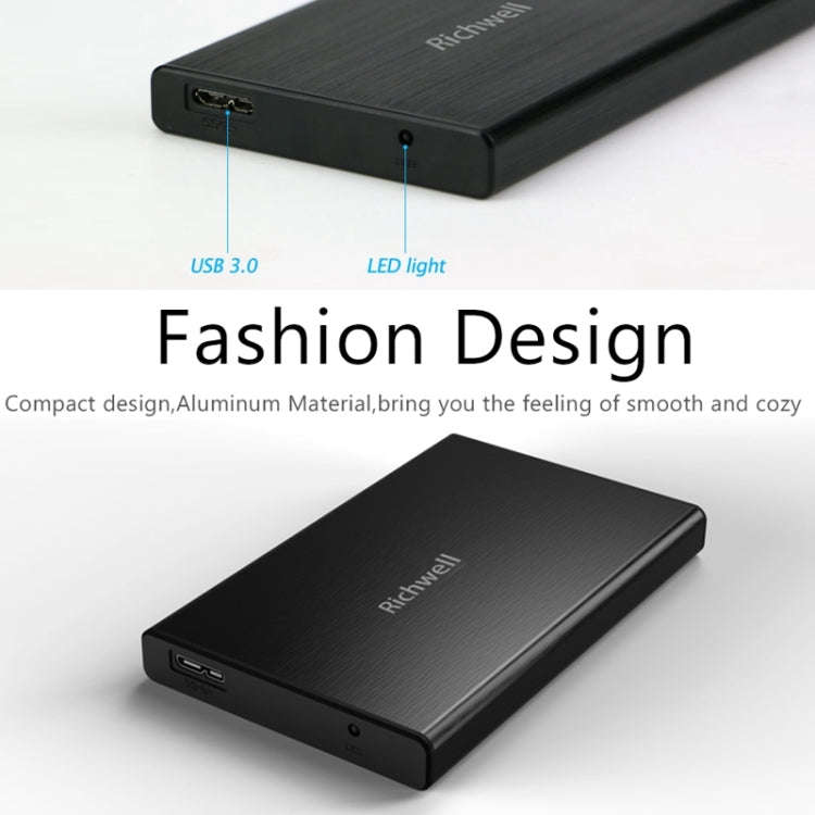 Richwell SATA R23-SATA-250GB 250GB 2.5 inch USB3.0 Interface Mobile Hard Disk Drive(Black)