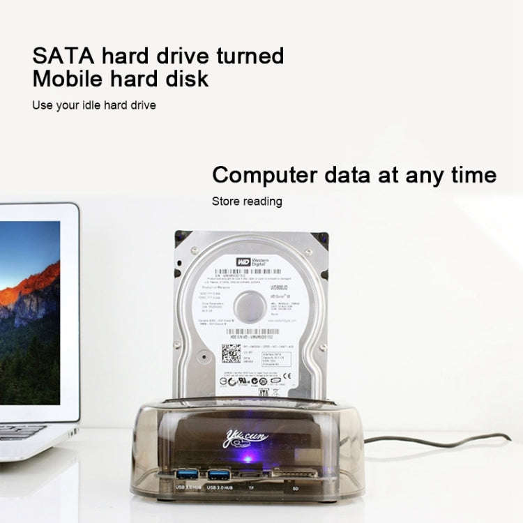 2.5 / 3.5 inch USB3.0 Dual SATA HDD Enclosure with HUB & OTB Function, The Maximum Support Capaci...