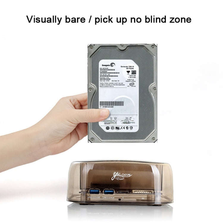 2.5 / 3.5 inch USB3.0 Dual SATA HDD Enclosure with HUB & OTB Function, The Maximum Support Capaci...
