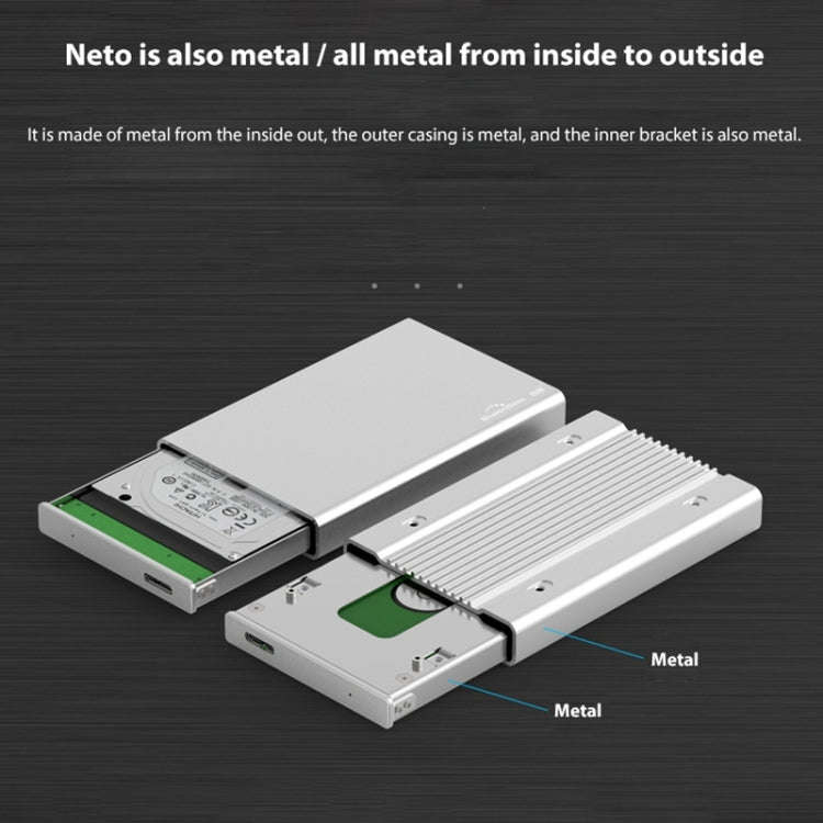 Blueendless U23Q SATA 2.5 inch Micro B Interface HDD Enclosure with USB-C / Type-C to USB 3.0 Cab...
