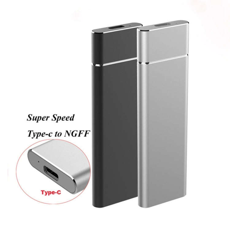 M.2 NGFF to USB-C / Type-C USB 3.1 Interface Aluminum Alloy SSD Enclosure(Black)