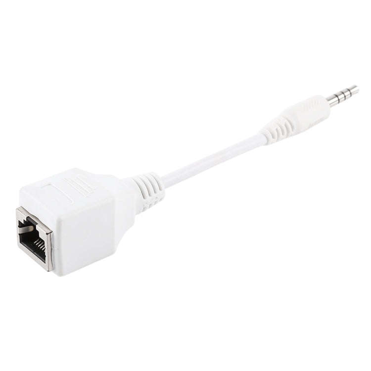 CAT5 RJ45 Socket to 3.5mm 4 Pole Male Plug Audio Ethernet LAN Network Adapter, Total Length: abou...