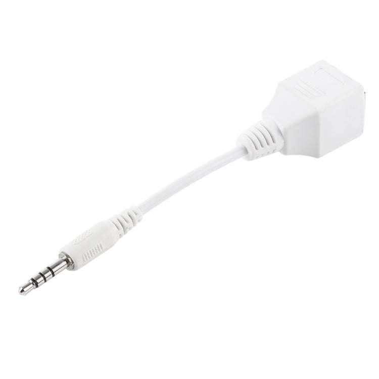 CAT5 RJ45 Socket to 3.5mm 4 Pole Male Plug Audio Ethernet LAN Network Adapter, Total Length: abou...