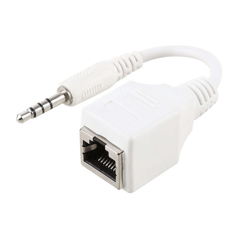CAT5 RJ45 Socket to 3.5mm 4 Pole Male Plug Audio Ethernet LAN Network Adapter, Total Length: abou...
