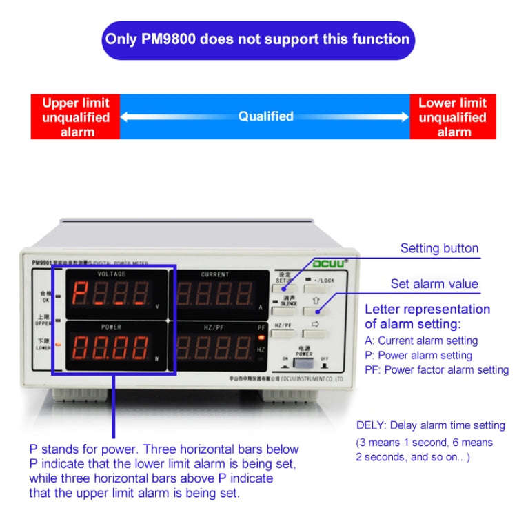 DCUU PM9800 Intelligent Electrical Parameters Measuring Instrument, Basic Edition (US Plug)