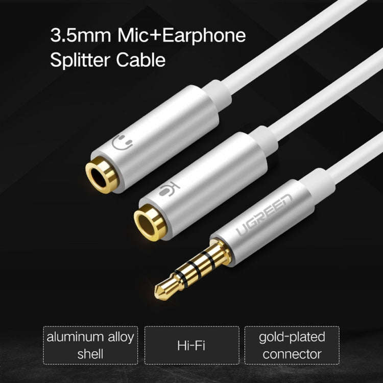 Ugreen 3.5mm Male to 2 x 3.5mm Female Audio Connector Adapter Cable 2 in 1 Microphone + Earphone ...