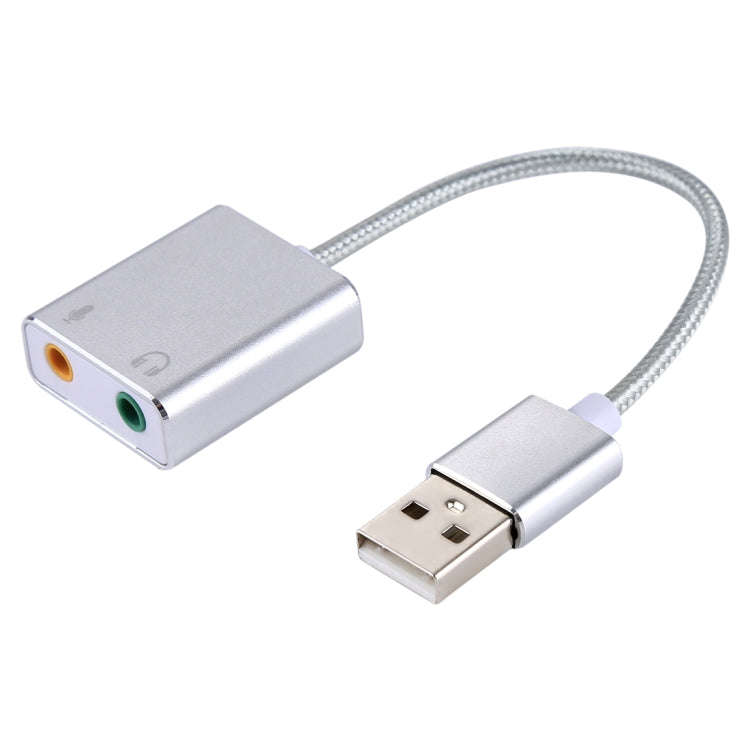 Aluminum Alloy Shell External USB Virtual 7.1 Channel Sound Card with 13cm Cable for PC Laptop (S...