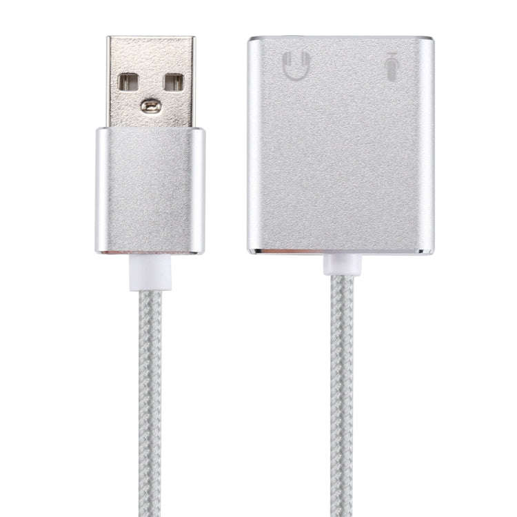 Aluminum Alloy Shell External USB Virtual 7.1 Channel Sound Card with 13cm Cable for PC Laptop (S...