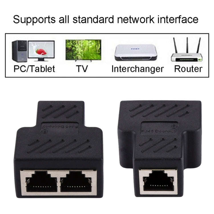 Crystal Network Straight Through Head-line Connector Terminal Female to Female Three Head RJ45 In...