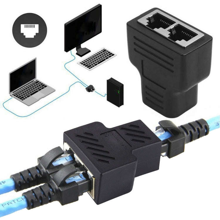 Crystal Network Straight Through Head-line Connector Terminal Female to Female Three Head RJ45 In...