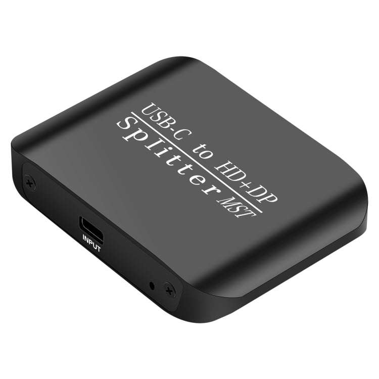 NK-E60 Type-C / USB-C To HDMI, DP DisplayPort Splitter MST / SST Monitor Switcher (Black)