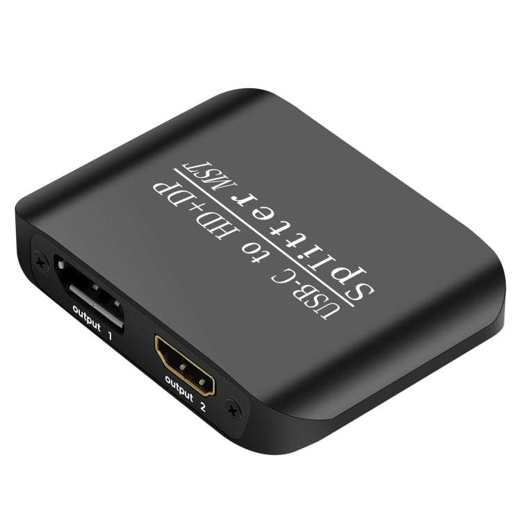 NK-E60 Type-C / USB-C To HDMI, DP DisplayPort Splitter MST / SST Monitor Switcher (Black)