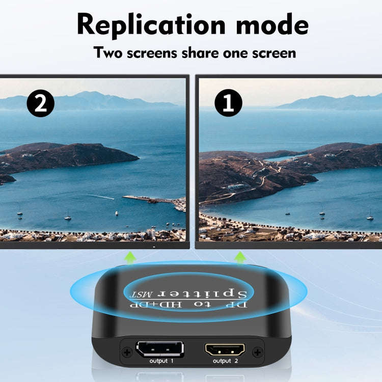 NK-W60 DP DisplayPort To HDMI, DP DisplayPort Splitter MST / SST Monitor Switcher (Black)