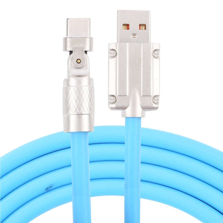 Mech Series 6A 120W USB to Type-C 180-degree Metal Plug Fast Charging Cable, Length: 1.2m(Blue)