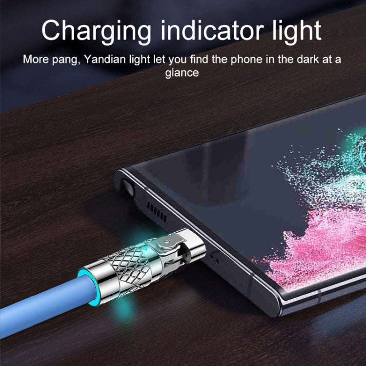 Mech Series 6A 120W USB to Type-C 180-degree Metal Plug Fast Charging Cable, Length: 1.8m(Black)