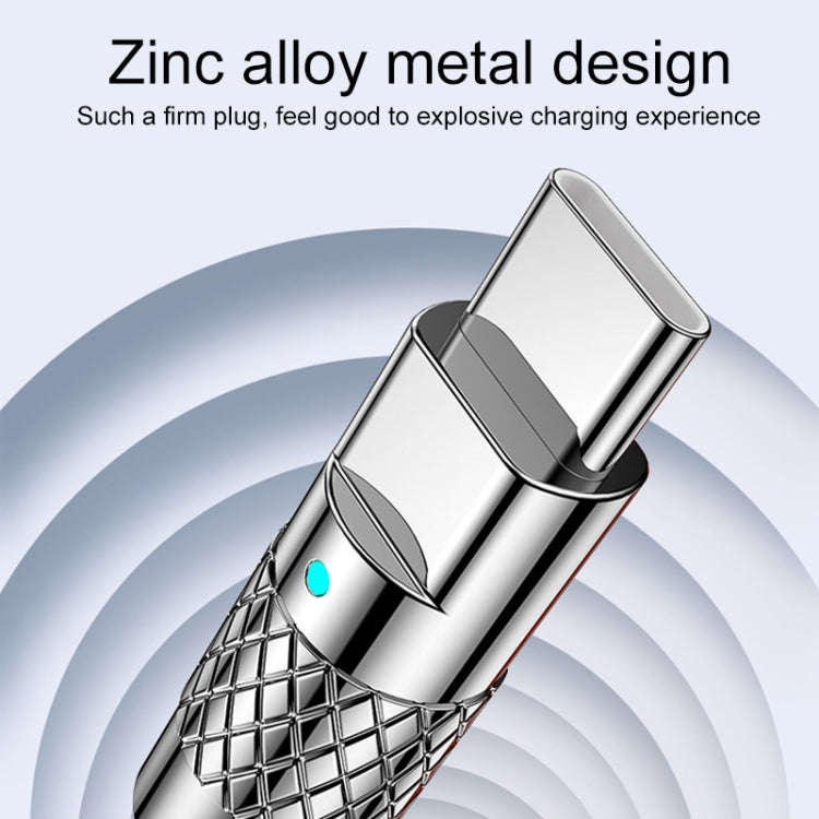 Mech Series 6A 120W USB to USB-C / Type-C Metal Plug Silicone Fast Charging Data Cable, Length: 1...